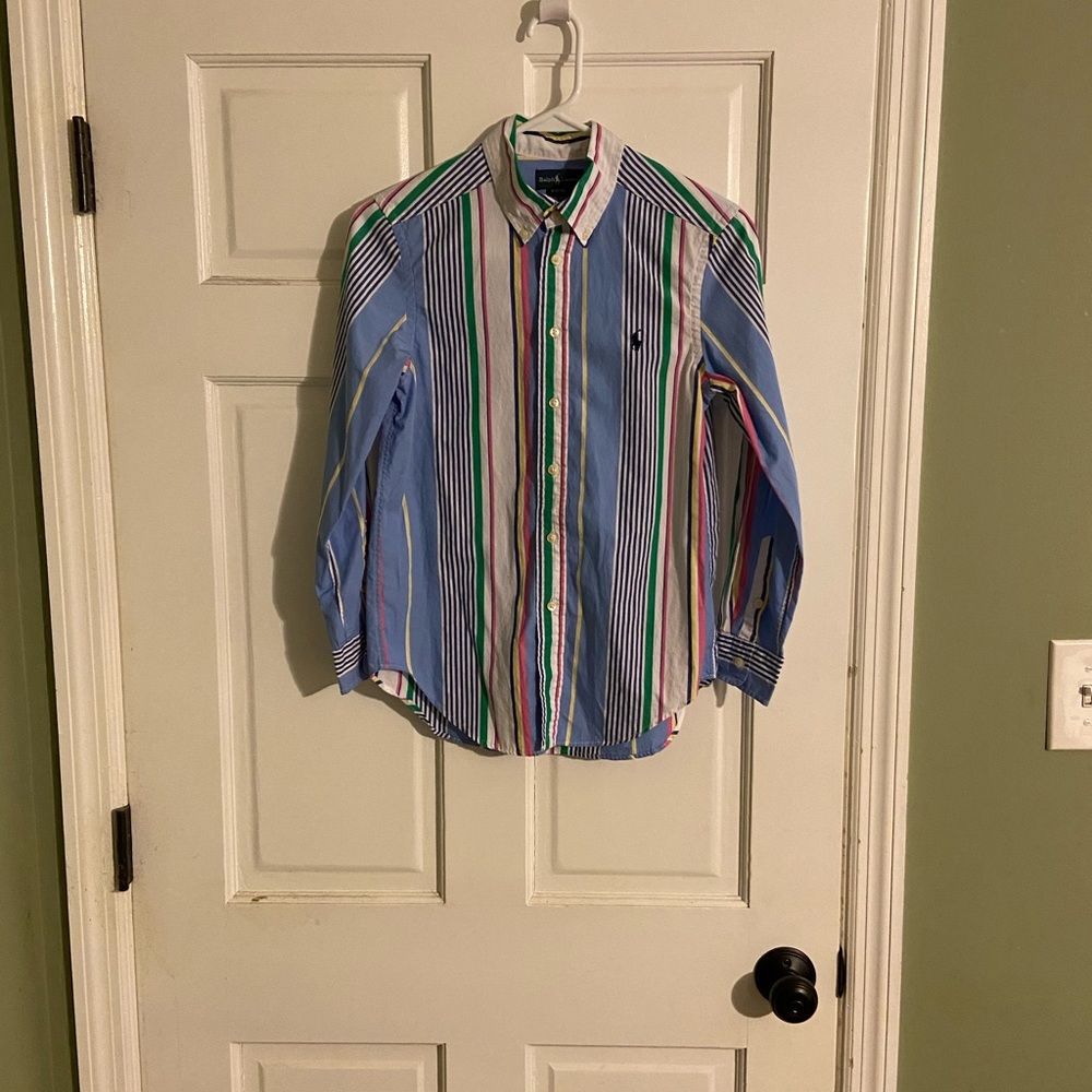 Boy’s Ralph Lauren striped button-down shirt.